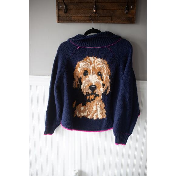 Anthropologie The Jesse Dog Icon Cardigan Sweater Pilcro Doodle Small - Picture 3 of 3